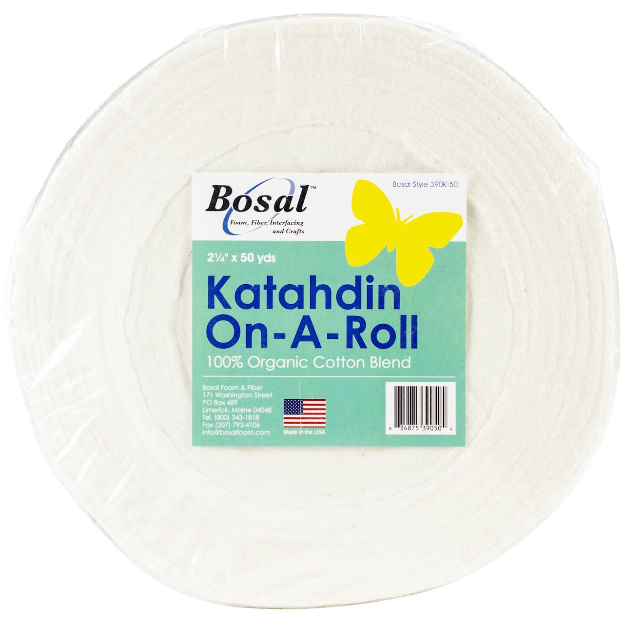Bosal Katahdin On-A-Roll 2.25" Organic Cotton Batting, 50yd.